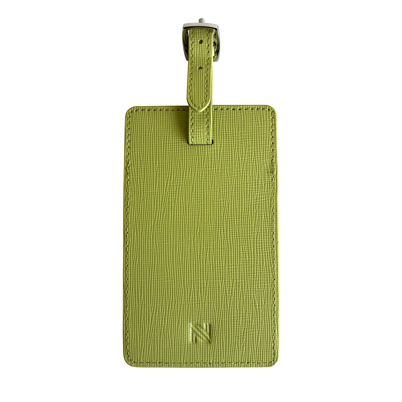 Saffiano Leather Bag Tag   Lime Leather Goods Needlepoint.Com  - 3