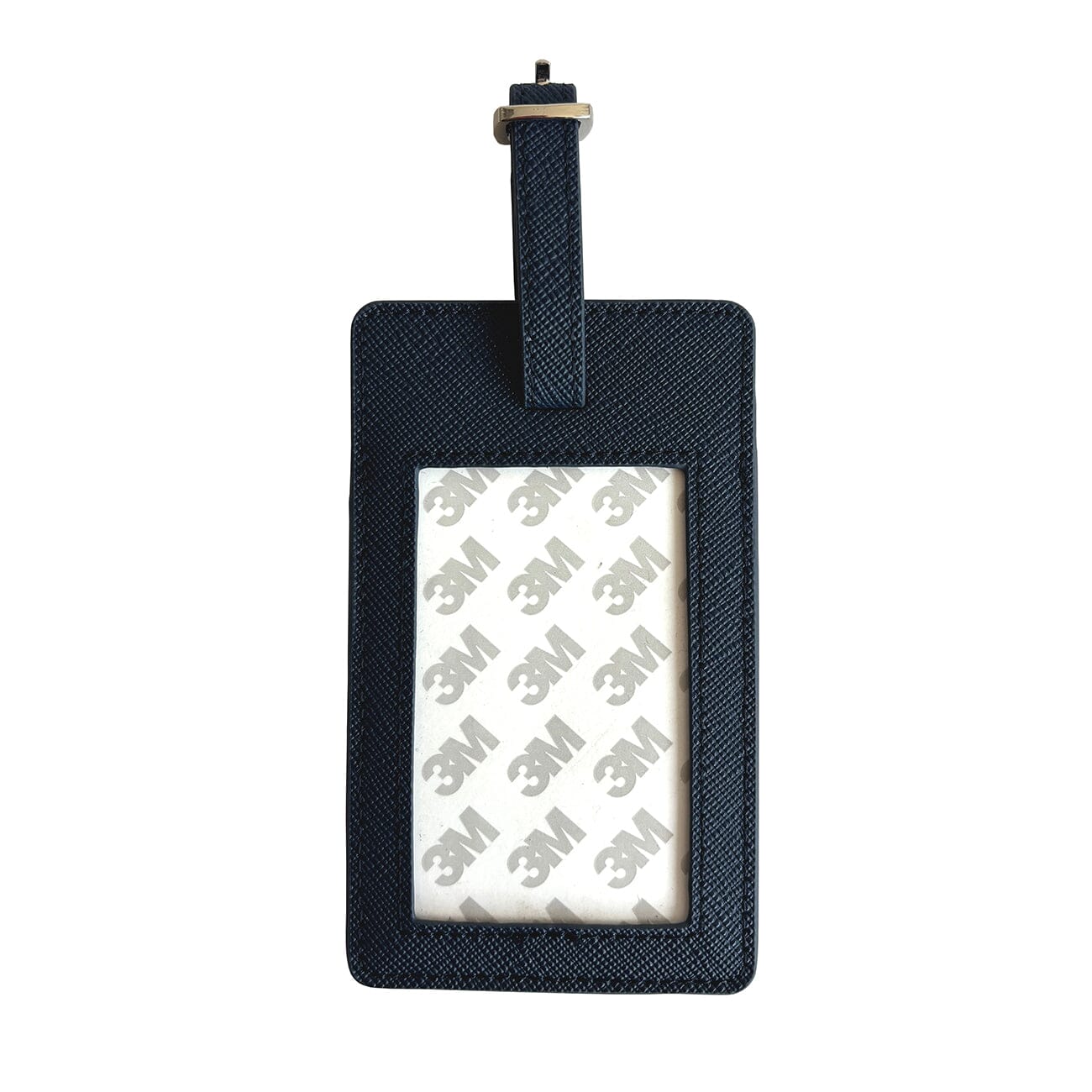 Saffiano Leather Bag Tag   Navy Leather Goods Needlepoint.Com  - 2
