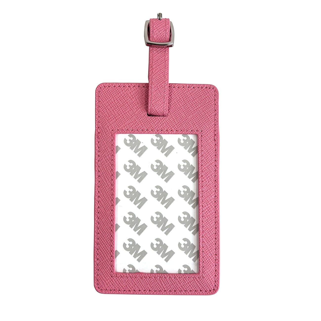 Saffiano Leather Bag Tag   Pink Leather Goods Needlepoint.Com  - 2