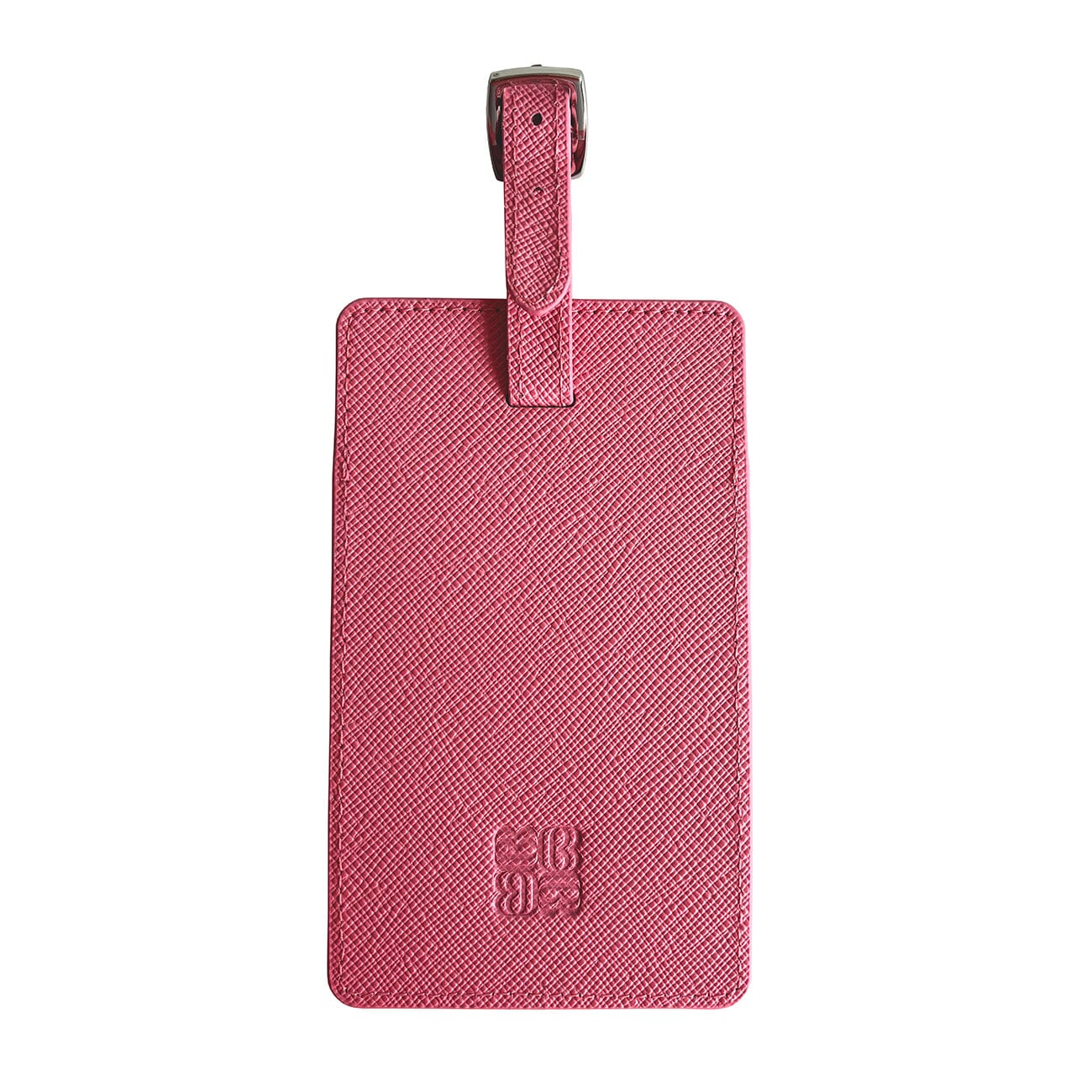 Saffiano Leather Bag Tag   Pink Leather Goods Needlepoint.Com  - 3