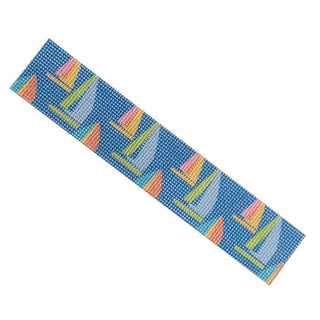Sailboats Key Fob Painted Canvas All About Stitching/The Collection Design 

