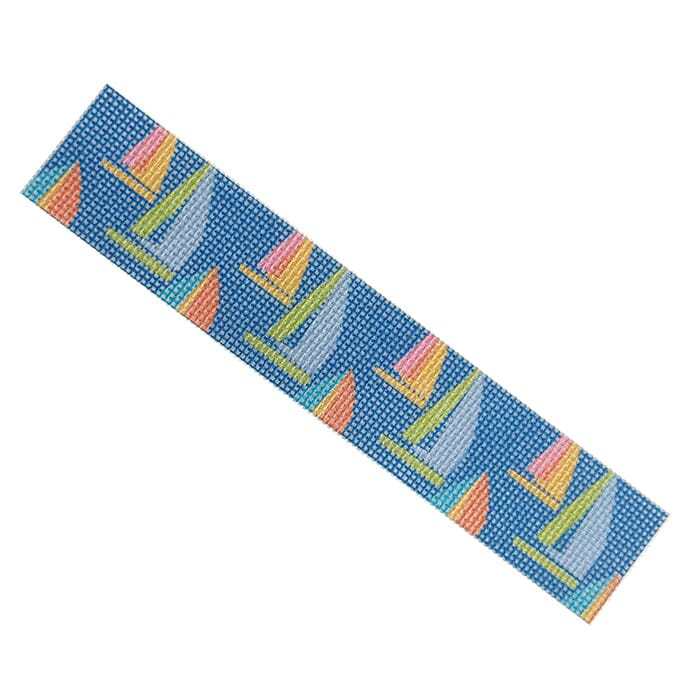 Sailboats Key Fob Painted Canvas All About Stitching/The Collection Design 
