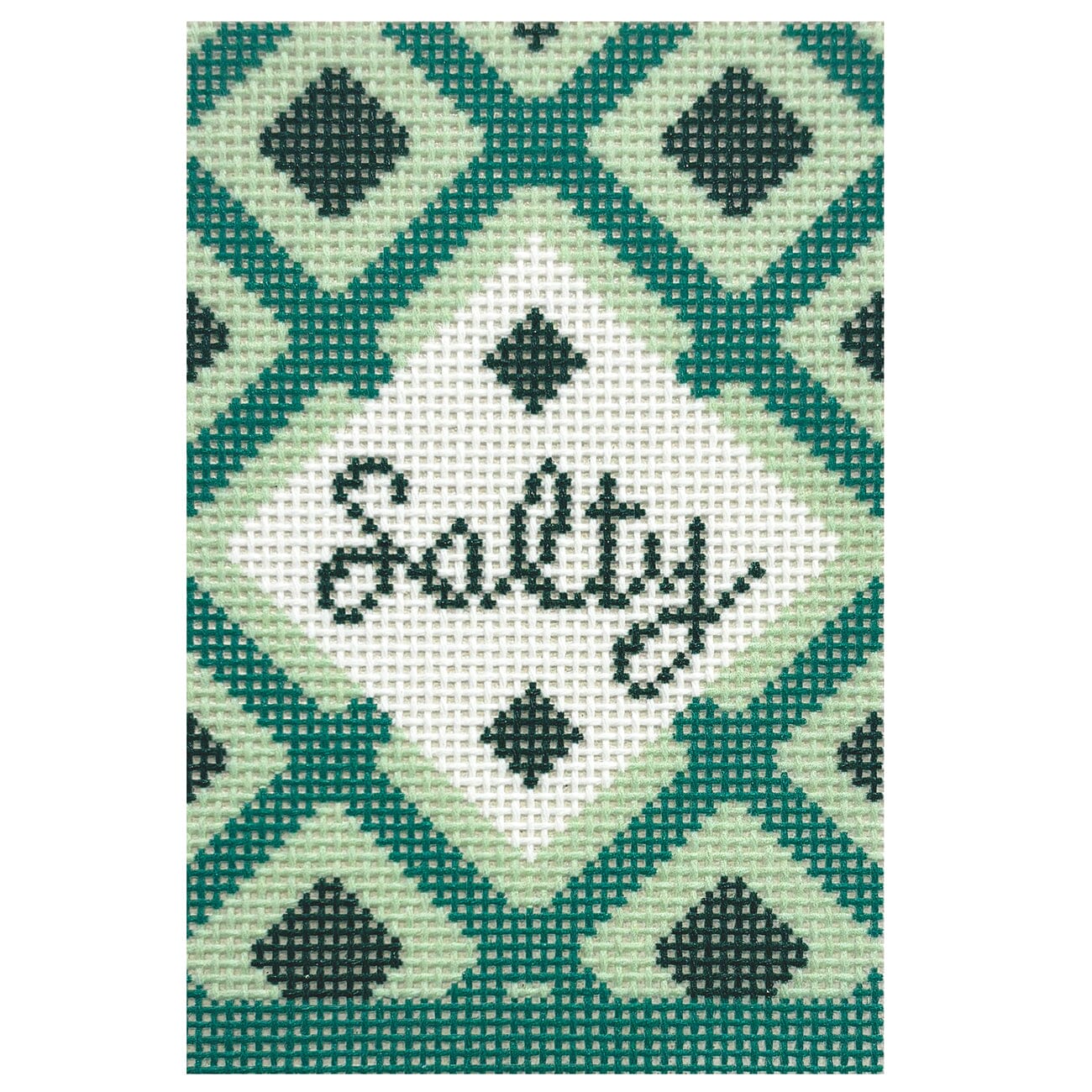 Salty Salt Box Painted Canvas Ivy Thread Needlepoint  - 1