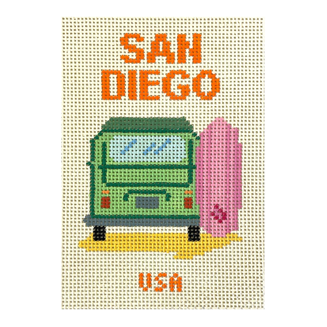 San Diego Travel Book Painted Canvas Atlantic Blue Canvas  - 1