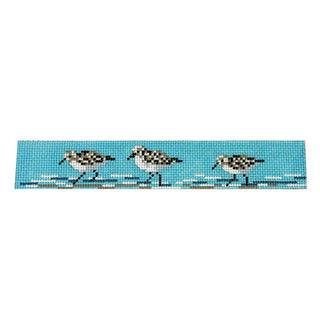 Sandpipers Key FOB / Bookmark Painted Canvas Needle Crossings 
