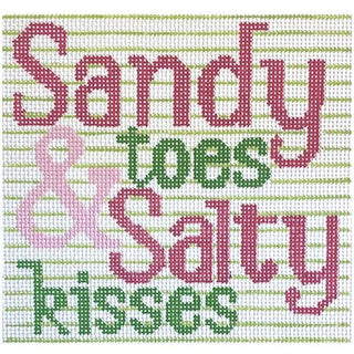 Sandy Saying Printed Canvas Two Sisters Needlepoint 
