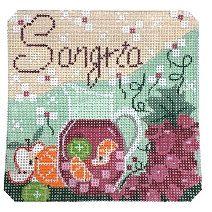 Sangria Coaster Painted Canvas Danji Designs 