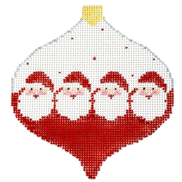 Santa Bauble Painted Canvas Kathy Schenkel Designs 