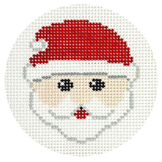 Santa Canvas Round Painted Canvas A Poore Girl Paints 

