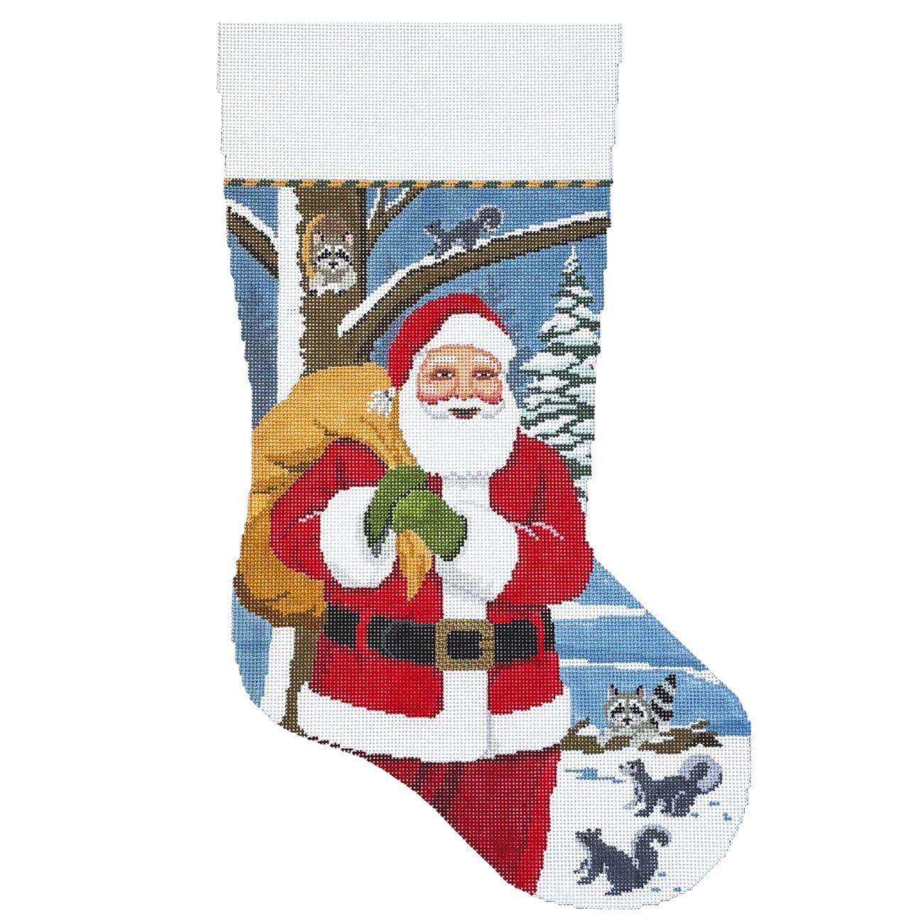 Santa Passing By, Stocking Painted Canvas Susan Roberts Needlepoint Designs Inc.  - 1