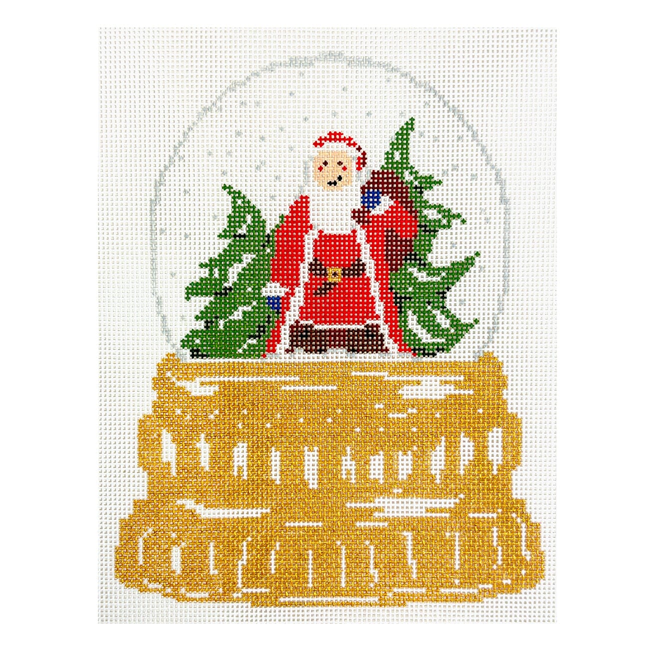 Santa Snow Globe Painted Canvas Goodpoint Needlepoint  - 1