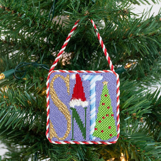 "Santa" Square with Stitch Guide Printed Canvas Two Sisters Needlepoint 
