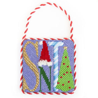 "Santa" Square with Stitch Guide Printed Canvas Two Sisters Needlepoint 
