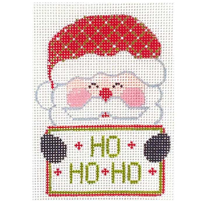 Santa Tag  Ho Ho Ho Painted Canvas Danji Designs 
