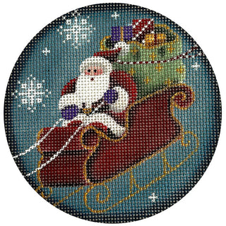 Santa's Coming Round Painted Canvas Rebecca Wood Designs 
