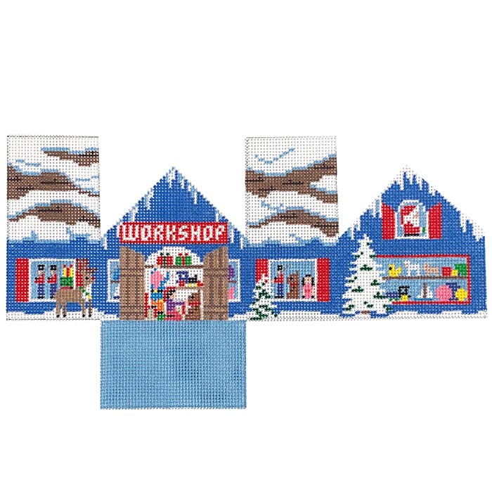 Santa'S Workshop, Mini House #18 Painted Canvas Susan Roberts Needlepoint Designs Inc. 