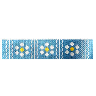 Scallop Daisy Key Fob Painted Canvas Goodpoint Needlepoint 
