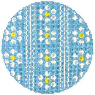 Scallop Daisy Round Painted Canvas Goodpoint Needlepoint 
