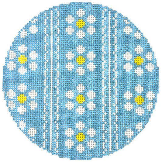 Scallop Daisy Round Painted Canvas Goodpoint Needlepoint 