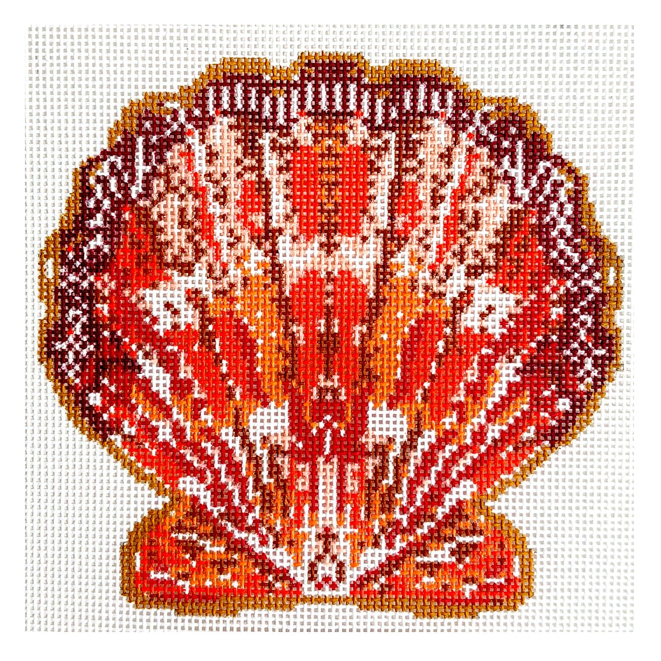 Scallop Ornament   Orange Painted Canvas Thorn Alexander  - 1