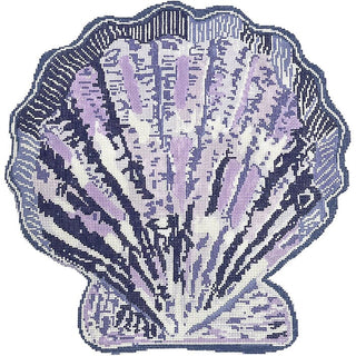 Scallop Pillow Lavender Painted Canvas Thorn Alexander 

