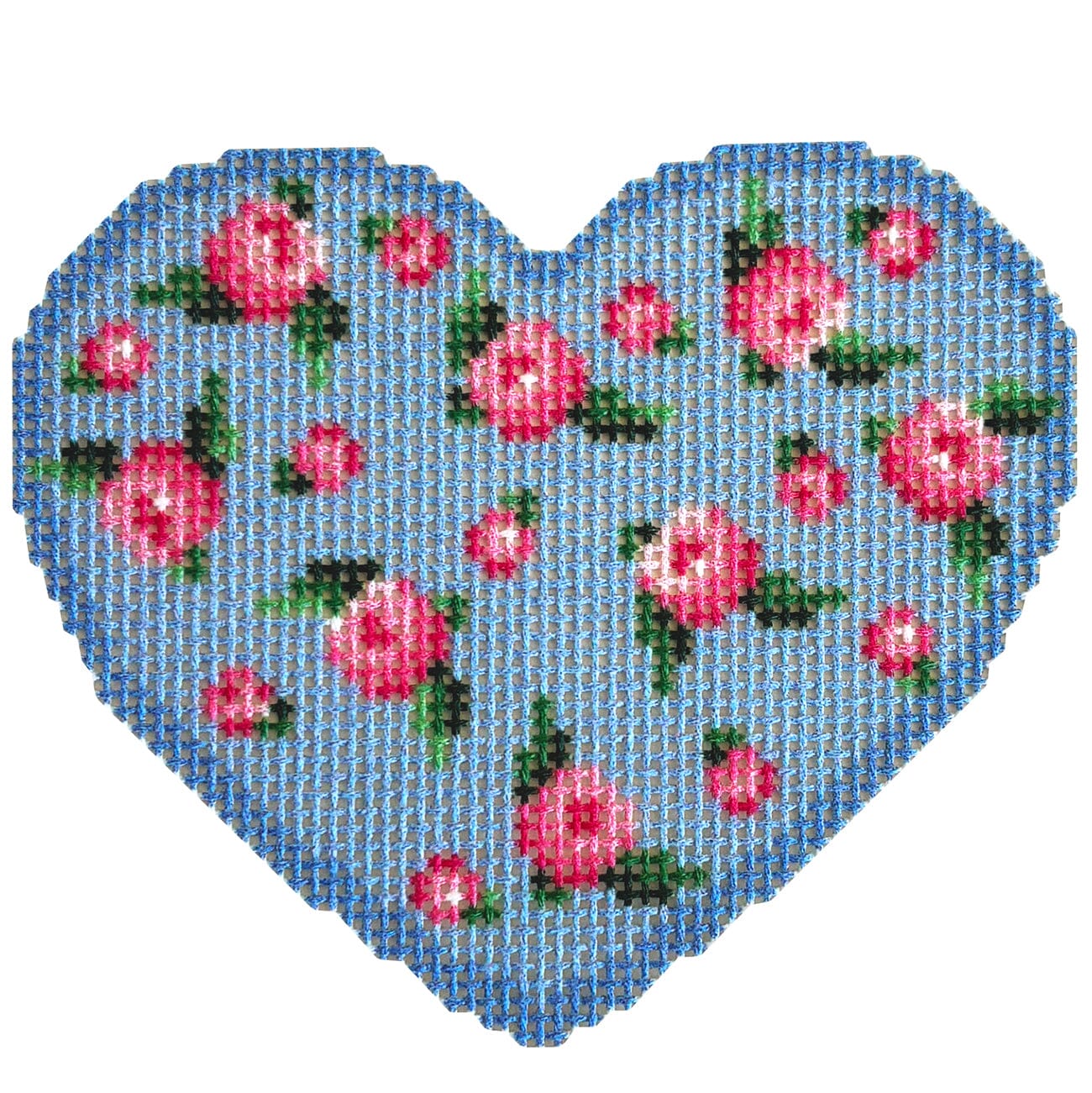 Scattered Rose Heart Printed Canvas Needlepoint To Go 
