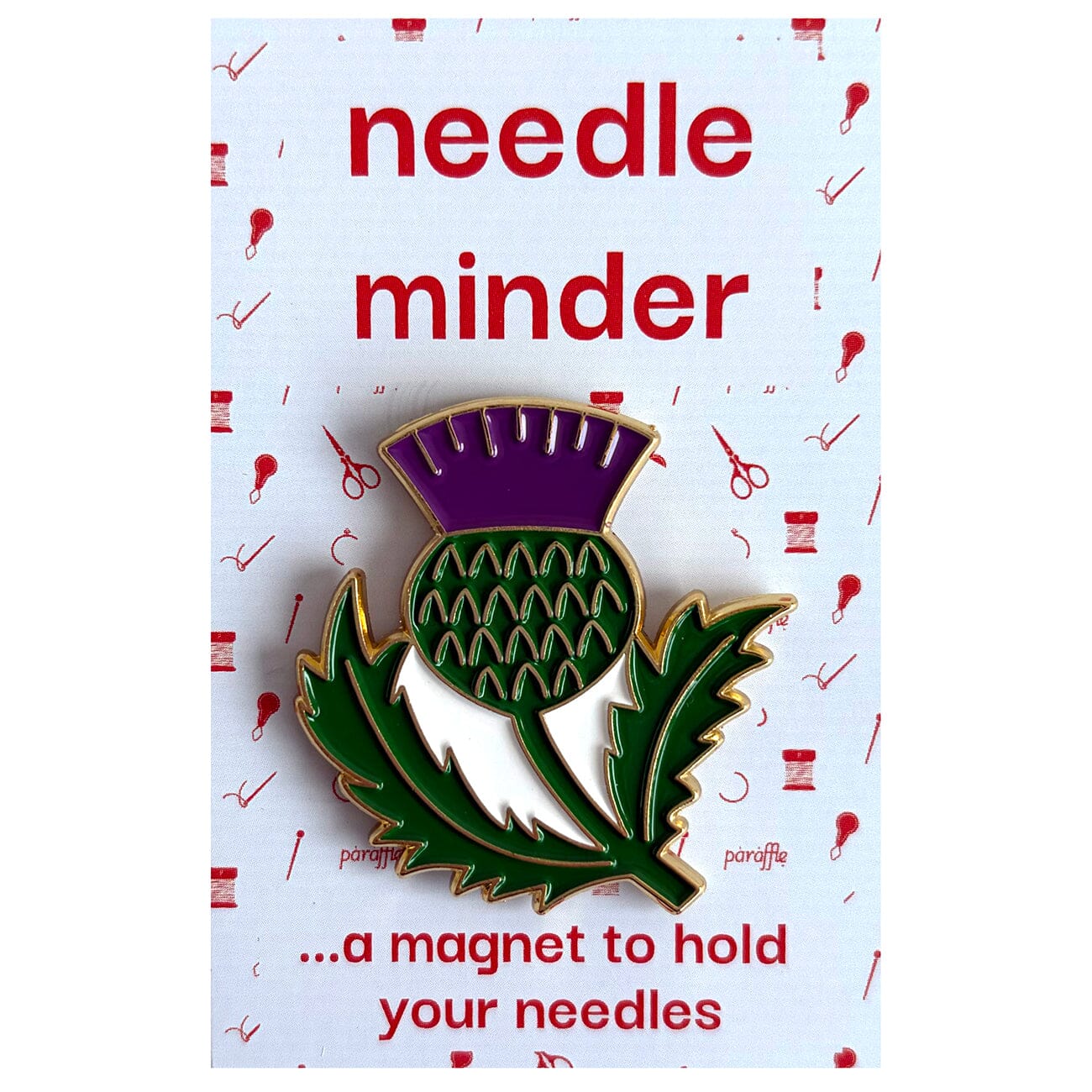 Scottish Thistle Enamel Needle Minder Accessories Paraffle  - 1