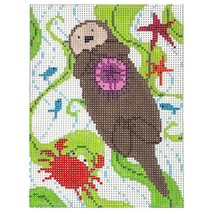 Sea Otter with Urchin Painted Canvas Pippin 