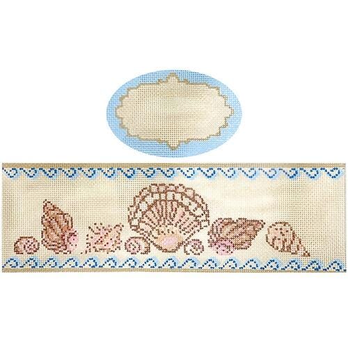 Sea Shells hinged box with hardware Painted Canvas Funda Scully  - 1