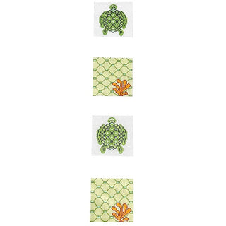 Sea Turtle Coaster Strip Painted Canvas J. Child Designs 

