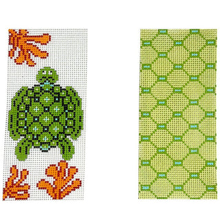 Sea Turtle Lattice Eyeglass Case Painted Canvas J. Child Designs 
