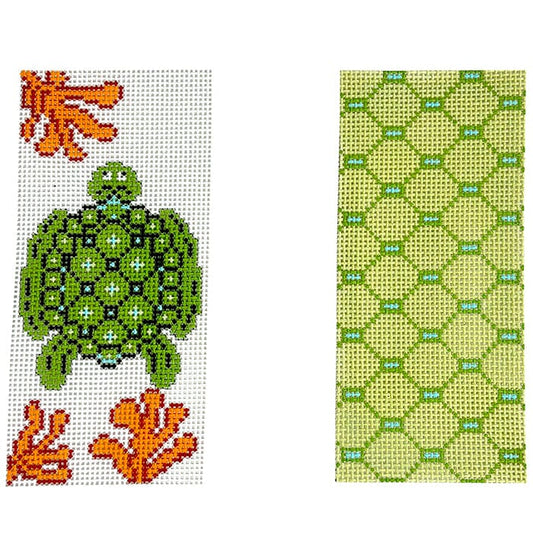 Sea Turtle Lattice Eyeglass Case Painted Canvas J. Child Designs 