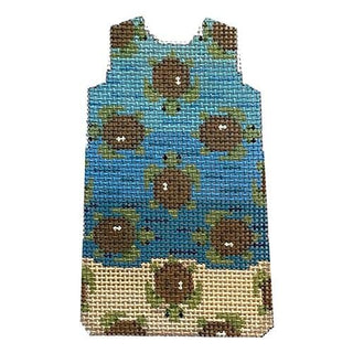 Sea Turtle Party Mini Shift Printed Canvas Two Sisters Needlepoint 
