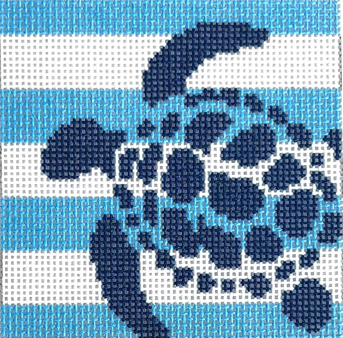 Sea Turtle Stencil Insert Printed Canvas Two Sisters Needlepoint 
