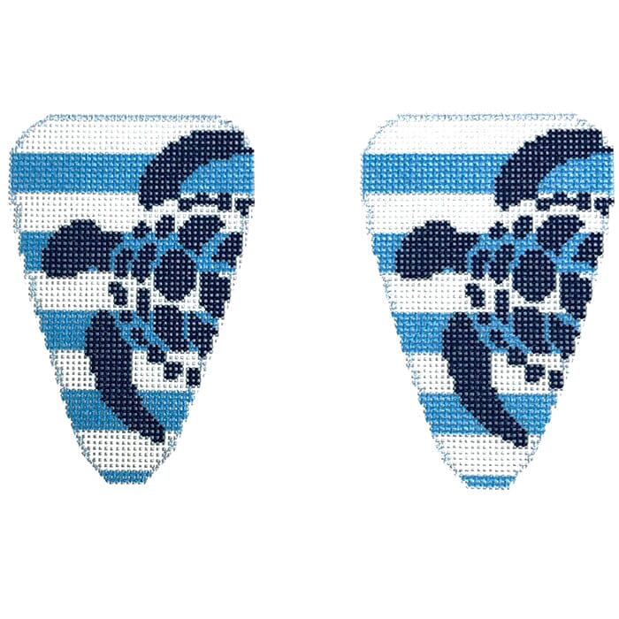 Sea Turtle Stencil Scissor Case Printed Canvas Two Sisters Needlepoint 
