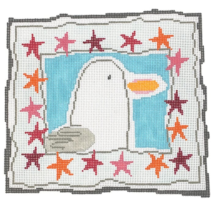 Seagull and Starfish Painted Canvas Pippin 
