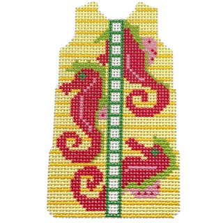 Seahorse Shift on 13 Printed Canvas Two Sisters Needlepoint 
