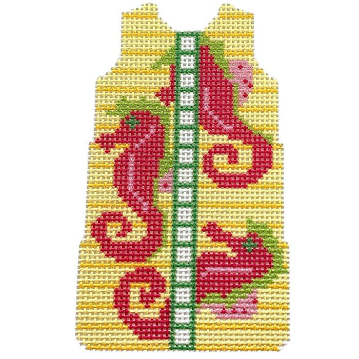 Seahorse Shift on 13 Printed Canvas Two Sisters Needlepoint 
