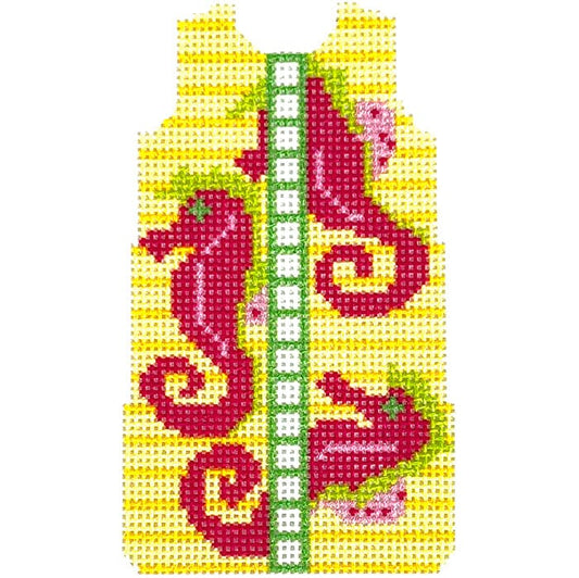 Seahorse Shift Printed Canvas Two Sisters Needlepoint 