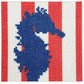 Seahorse Stencil on Coral Coaster Printed Canvas Two Sisters Needlepoint 