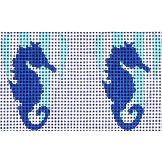 Seahorse Stencil Scissor Case Painted Canvas Two Sisters Needlepoint 