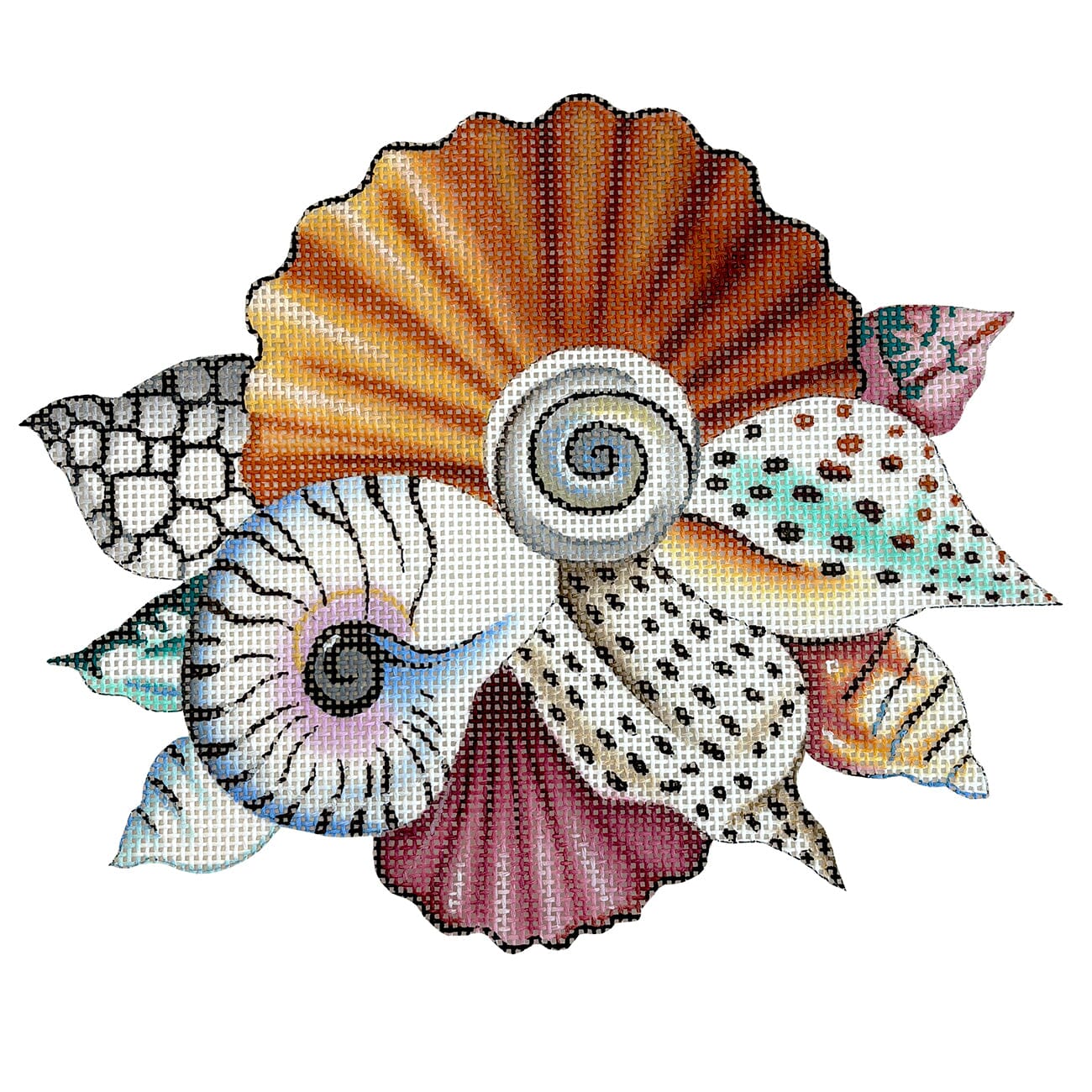 Seashell Cluster Painted Canvas Colors of Praise 
