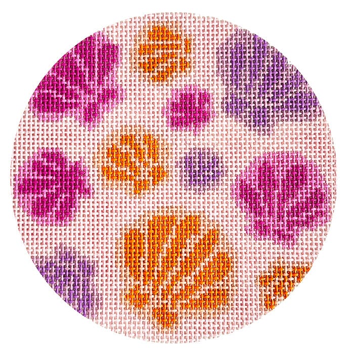 Seashell Coaster 5.5" Round Painted Canvas Atlantic Blue Canvas 
