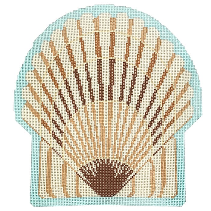 Seashell Purse Front & Back Painted Canvas Rachel Donley  - 1