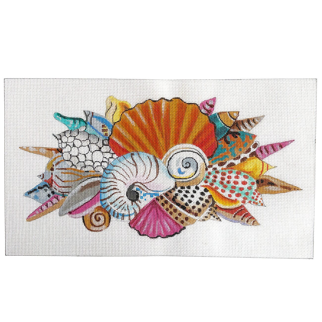 Seashells Cluster Clutch Painted Canvas Colors of Praise  - 1