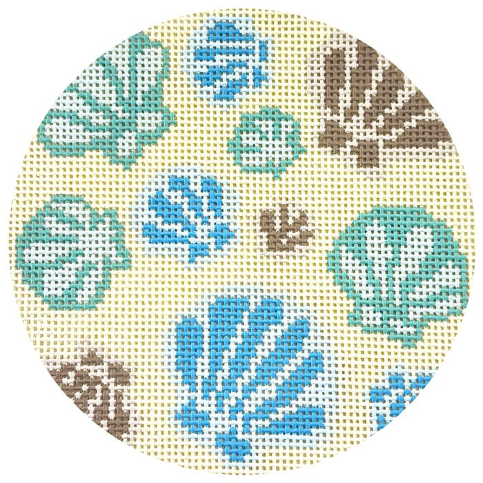 Seashells Coaster   Neutrals Painted Canvas Atlantic Blue Canvas  - 1