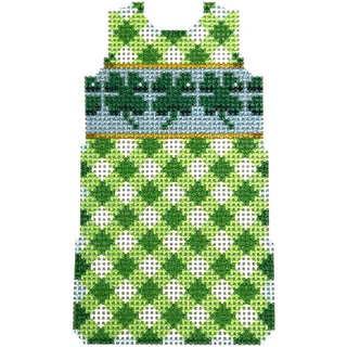 Shamrocks/Gingham Mini Shift Printed Canvas Two Sisters Needlepoint 
