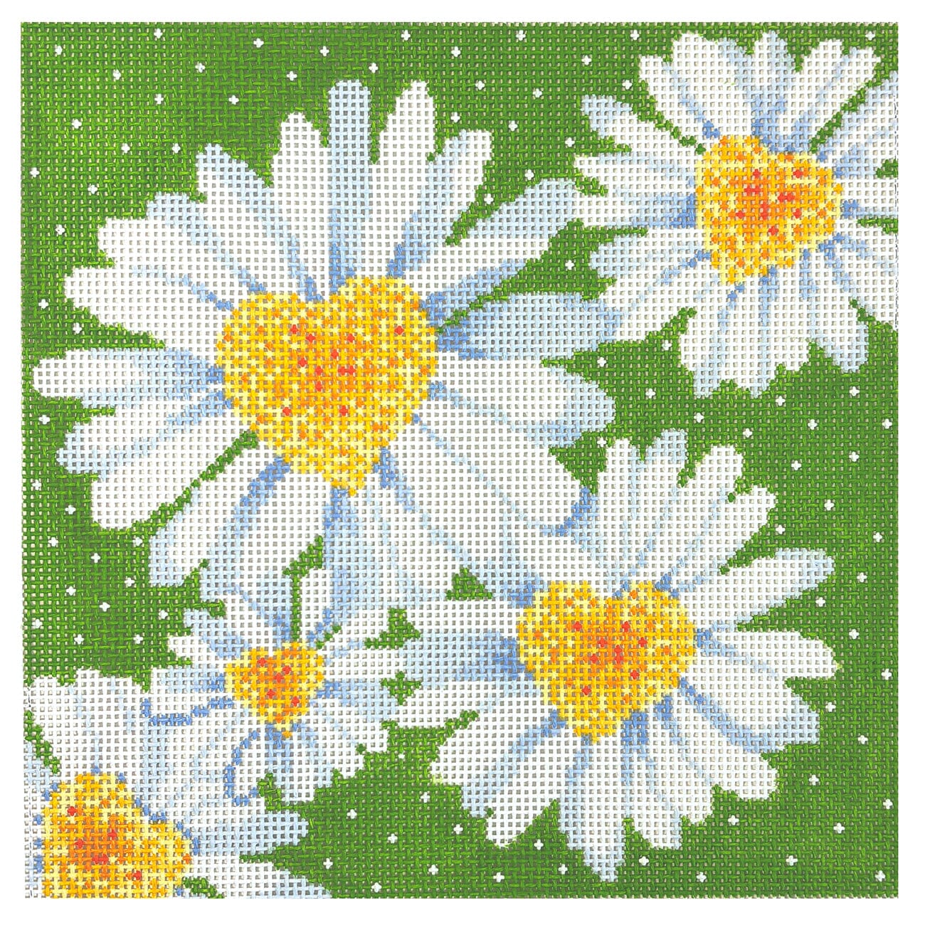 Gingham Heart - Large Blue | Needlepoint.Com