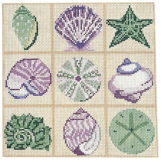 Shell Tic Tac Toe Painted Canvas Ann Kaye Studio 
