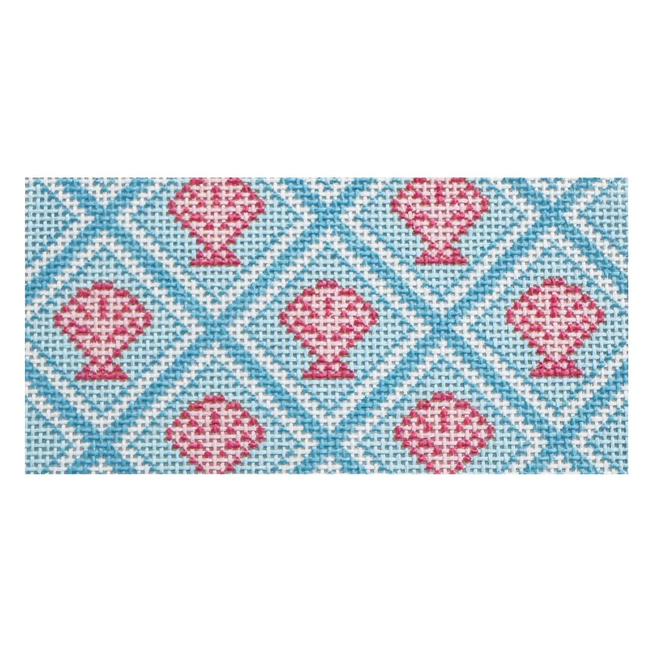Shell Trellis 3x6 Insert Painted Canvas Goodpoint Needlepoint  - 1